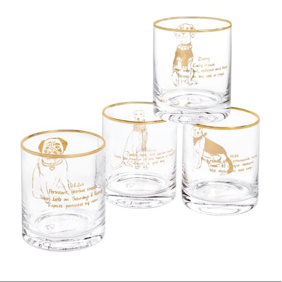 Anthropologie DOF Glass Set-NWT-Dog Theme LAST SET - Picture 2 of 7